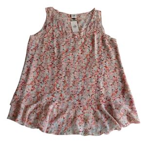 Cabi Bella Sleeveless Floral Top Womens Medium Semi Sheer